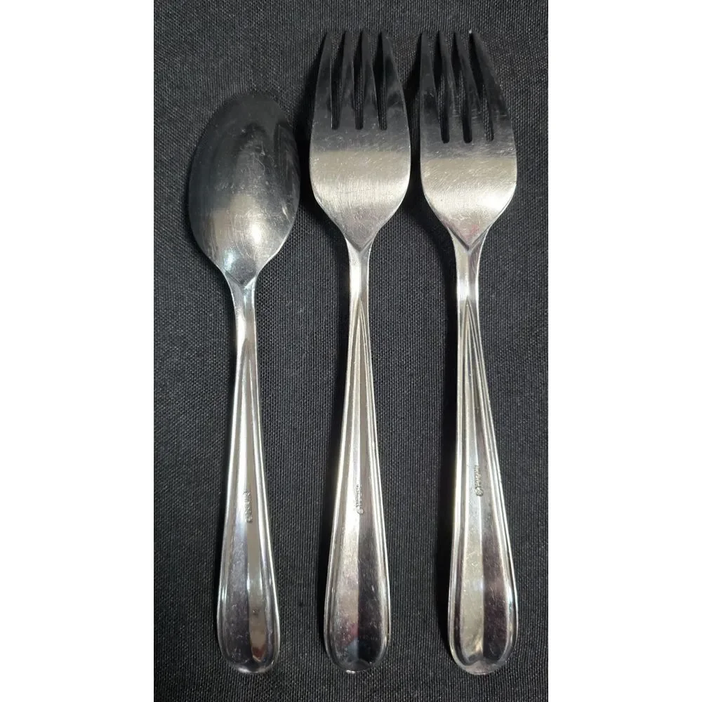 Oneida DYLAN Stainless Glossy Frost‎ Handle Flatware Silverware 3 Piece Set